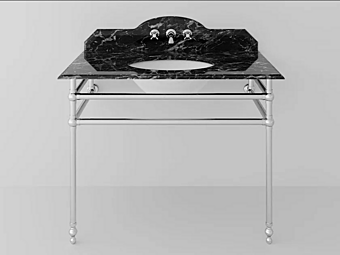Lavabo console ovale en marbre avec porte-serviettes en métal Park Avenue PKMMETAL2, PKTOPMARB2 usine Park Avenue de l'Italie