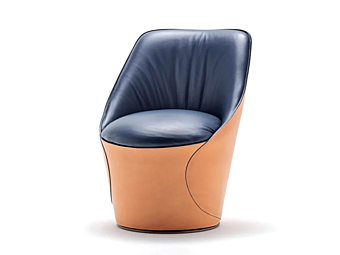 Fauteuil pivotant en cuir tanné Electa FASEM ELECTA LOUNGE