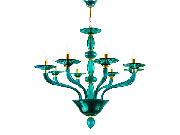Chandelier en verre de Murano fait main Tiffany Abrissi 10668 usine ABRISSI de l'Italie. Foto №1