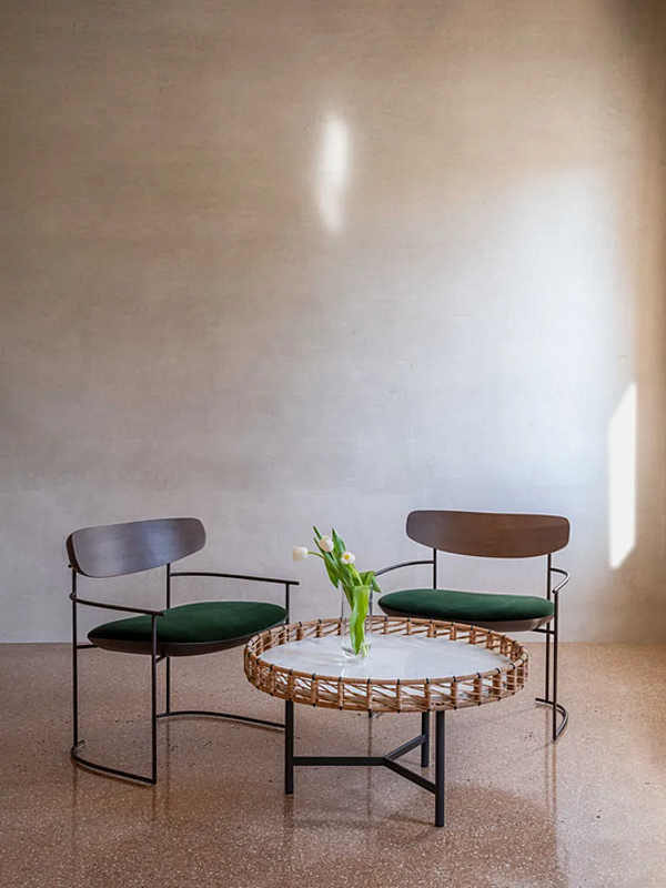 Table basse ronde en corde avec plateau en verre Potocco Ropu 888 TBC 888/TBC usine POTOCCO de l'Italie. Foto №4