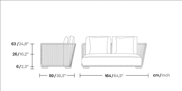 Canapé d'extérieur en tissu modulable KETTAL Grand Bitta KS7003400, KS7003300, KS7003500 usine KETTAL de l'Italie. Foto №8