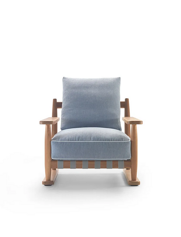 Fauteuil de jardin en iroko avec accoudoirs FLEXFORM Meriggio usine FLEXFORM de l'Italie. Foto №3