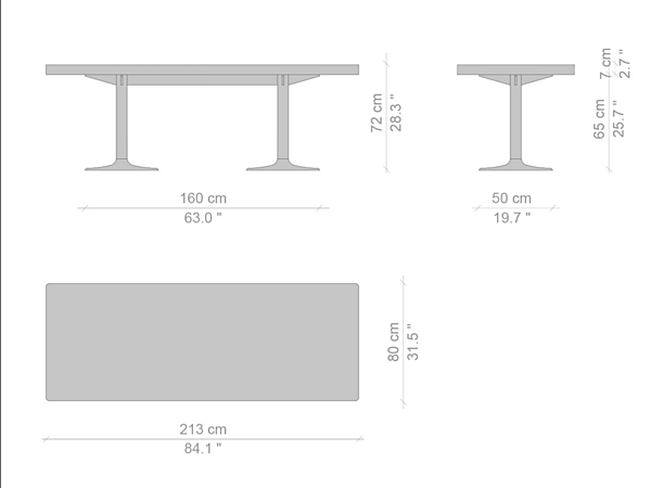 Table rectangulaire en marbre et fonte CASSINA 11 pieds corolle 011 usine CASSINA de l'Italie. Foto №2