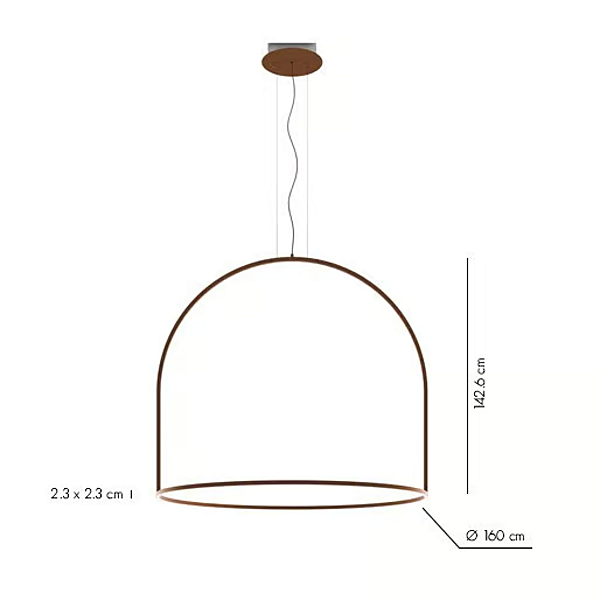 Suspension en métal LED U Light AXOLIGHT usine Axolight de l'Italie. Foto №17