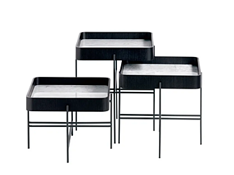 Table basse carrée en métal avec plateau en marbre Potocco 872 TQ 872/TQ