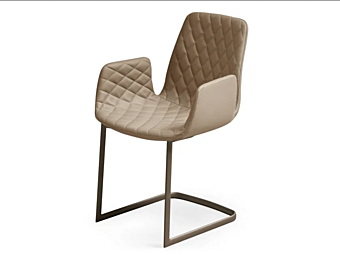 Chaise cantilever en cuir rembourrée avec accoudoirs Eforma Lenny Chaise cantilever en cuir rembourrée avec accoudoirs Eforma Lenny usine Eforma de l'Italie