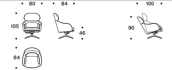 Fauteuil Bergère avec repose-tête et housse amovible Saba Sunset usine SABA de l'Italie. Foto №12