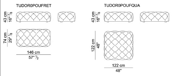 Pouf en cuir capitonné Tudor I 4 Mariani usine i 4 Mariani de l'Italie. Foto №3