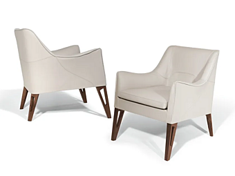 Fauteuil en cuir avec accoudoirs Mobius GIORGETTI