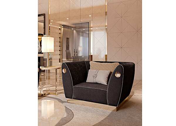 Fauteuil en tissu avec accoudoirs Symphony Bizzotto Italia usine Bizzotto Italia de l'Italie. Foto №2