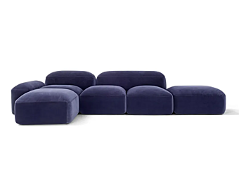 Canapé modulable en tissu Lapis AMURA AM001.E019 Canapé modulable en tissu Lapis AMURA AM001.E019 usine AMURA de l'Italie