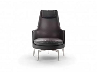 Fauteuil en cuir avec accoudoirs Guscioalto FLEXFORM usine FLEXFORM de l'Italie