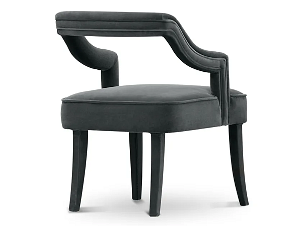 Fauteuil en velours rembourré avec accoudoirs Oka BRABBU usine BRABBU de l'Italie. Foto №4