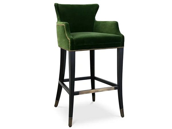 Tabouret en velours haut avec accoudoirs BRABBU collection Dukono usine BRABBU de l'Italie. Foto №1