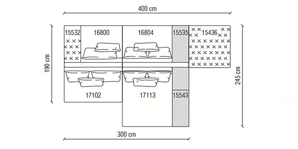 Canapé d'angle en tissu réversible Miller double Frigerio usine Frigerio de l'Italie. Foto №11