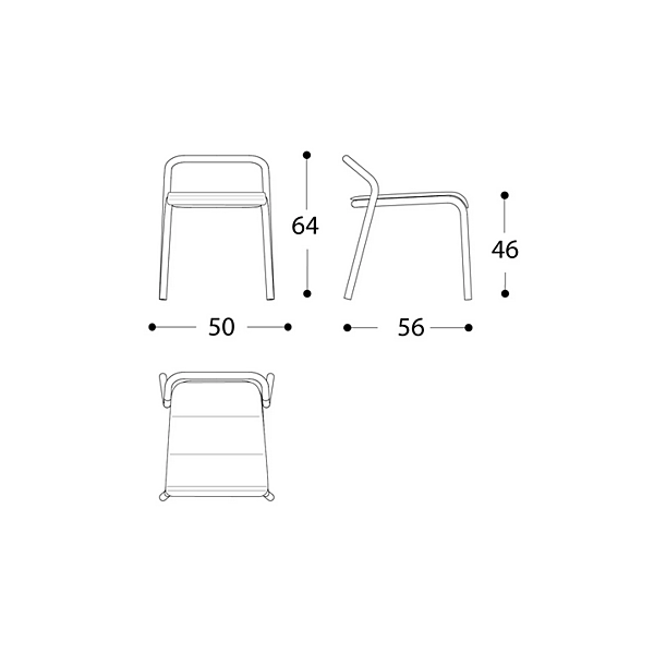 Chaise de jardin empilable en aluminium avec dossier ouvert NOSS VARASCHIN 24500/L, 24501/L, 24502/L, 24503/L usine VARASCHIN de l'Italie. Foto №18