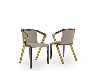 Fauteuil en cuir rembourré avec accoudoirs Symphony Infinity Bizzotto Italia