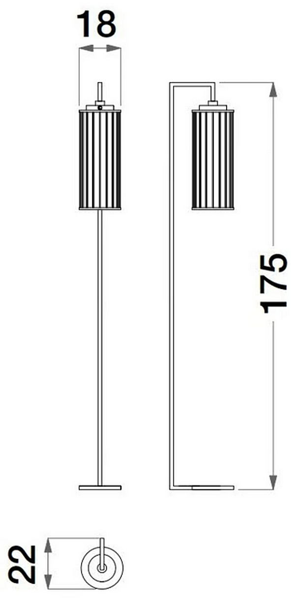 Lampe sur pied en métal Sesto Senso CPRN HOMOOD S585 usine CPRN HOMOOD de l'Italie. Foto №2