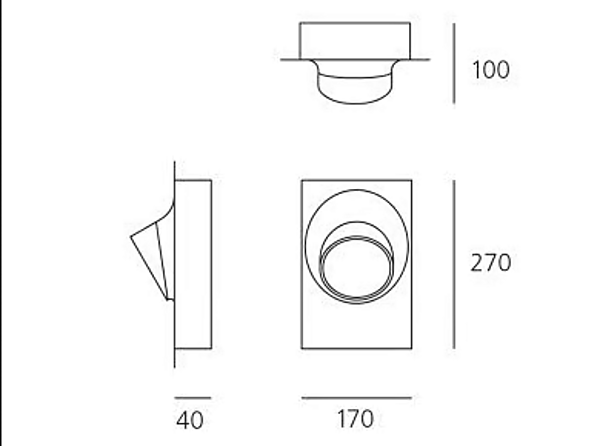 Lampe murale extérieure en aluminium Ciclope Artemide T081520, T081500, T081510 usine Artemide de l'Italie. Foto №6