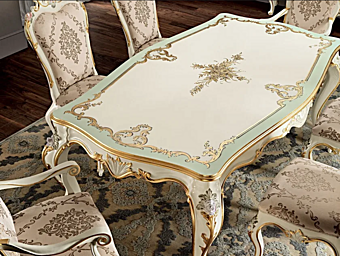 Table rectangulaire en bois massif Modenese Luxury Interiors collection 11111 Table rectangulaire en bois massif Modenese Luxury Interiors collection 11111 usine MODENESE GASTONE de l'Italie