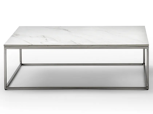 Table basse rectangulaire en marbre Calacatta Oro et métal bas Black Tie PABC02, PABS02 usine Black Tie de l'Italie. Foto №1