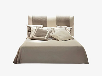 Lit double en tissu avec dos rembourré Terra d'Ombra Softhouse