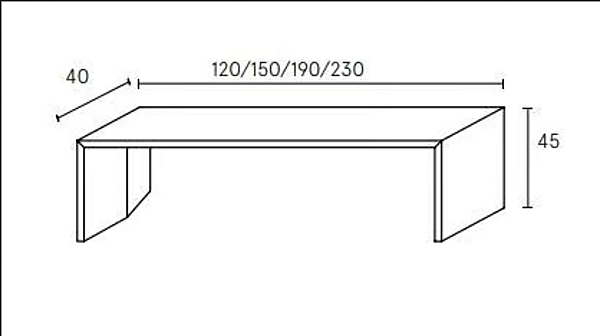 Banc en MDF Praia ALBEDO usine ALBEDO de l'Italie. Foto №11