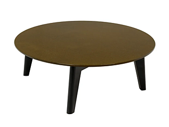 Table basse ronde en bois avec plateau en pierre de lave Edgar CHELINI Table basse ronde en bois avec plateau en pierre de lave Edgar CHELINI usine CHELINI de l'Italie