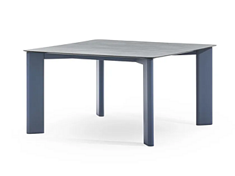 Table de jardin carrée en aluminium et bois Plinto bas VARASCHIN 24680L, 24682