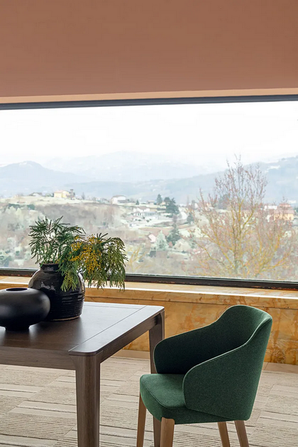 Fauteuil en tissu rembourré avec accoudoirs Potocco Concha 905 P 905/P usine POTOCCO de l'Italie. Foto №4