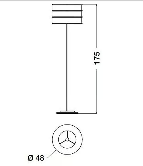 Lampadaire en métal Cocoon CPRN HOMOOD C356 usine CPRN HOMOOD de l'Italie. Foto №2