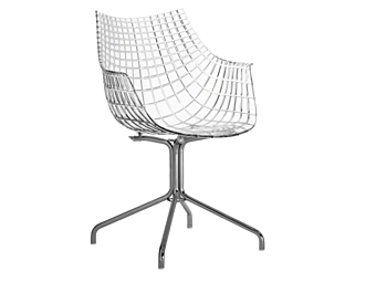 Chaise en polycarbonate avec accoudoirs Driade Meridiana Chaise en polycarbonate avec accoudoirs Driade Meridiana usine Driade de l'Italie