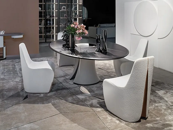 Chaise en tissu avec housse amovible GIORGETTI Tie 70900 usine GIORGETTI de l'Italie. Foto №6