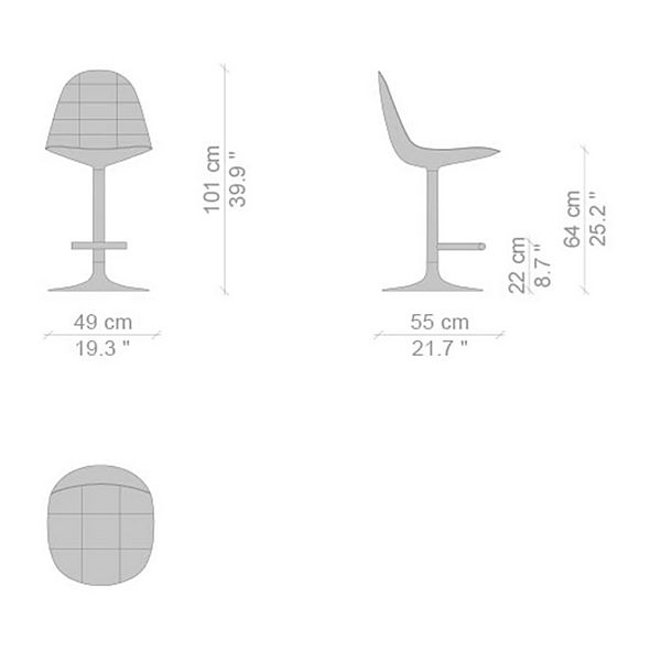 Tabouret de bar en tissu avec repose-pieds CASSINA Caprice usine CASSINA de l'Italie. Foto №7
