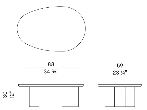 Table basse en marbre Fior di Pesco Carnico et frêne Jade 953 TBO Potocco 953/TBO usine POTOCCO de l'Italie. Foto №3