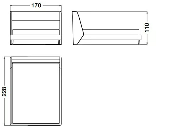 Lit double en cuir avec tête de lit rembourrée Sesto Senso CPRN HOMOOD S500, S501, S502 usine CPRN HOMOOD de l'Italie. Foto №5