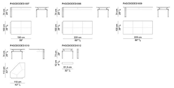 Table de réunion modulaire en cuir tanné Paso Doble i 4 Mariani usine i 4 Mariani de l'Italie. Foto №4