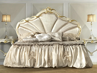 Lit double en bois avec tête de lit rembourrée CASA +39 ROSSINI 2504 Lit double en bois avec tête de lit rembourrée CASA +39 ROSSINI 2504 usine CASA +39 de l'Italie