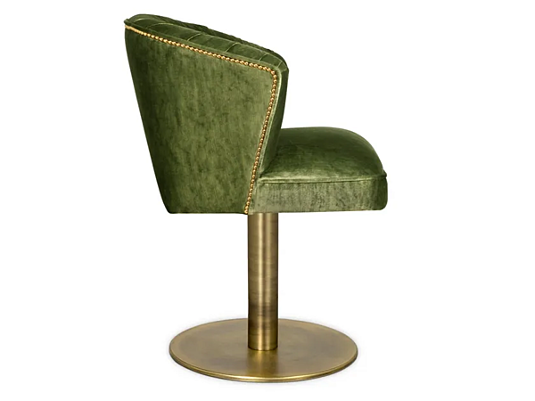 Chaise pivotante en velours avec accoudoirs Nuka II BRABBU usine BRABBU de l'Italie. Foto №3