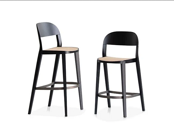 Tabouret en paille de Vienne et frêne avec dossier Potocco collection Minima 949 SC 949/SC usine POTOCCO de l'Italie. Foto №2