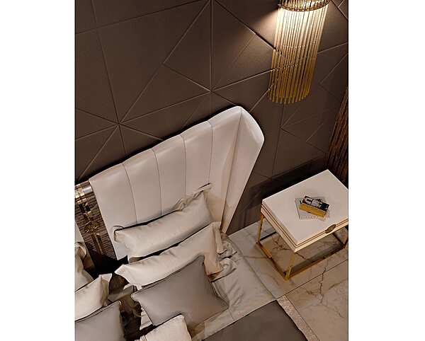 Lit double avec tête de lit rembourrée Bizzotto Italia Symphony usine Bizzotto Italia de l'Italie. Foto №5