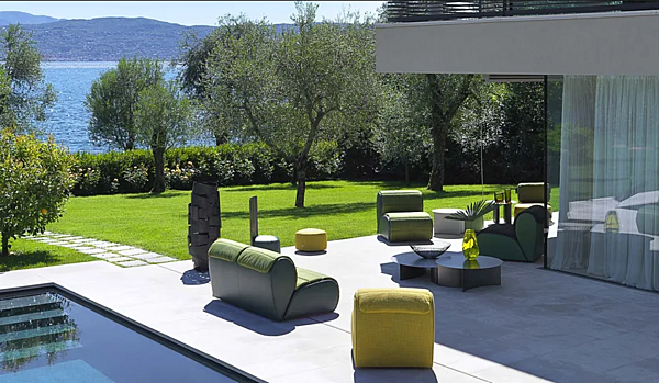 Fauteuil de jardin modulable en tissu Flora Flou usine Flou de l'Italie. Foto №4