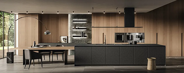Cuisine en bois avec îlot sans poignées ASTER CUCINE Pure Glam usine Aster Cucine de l'Italie. Foto №4