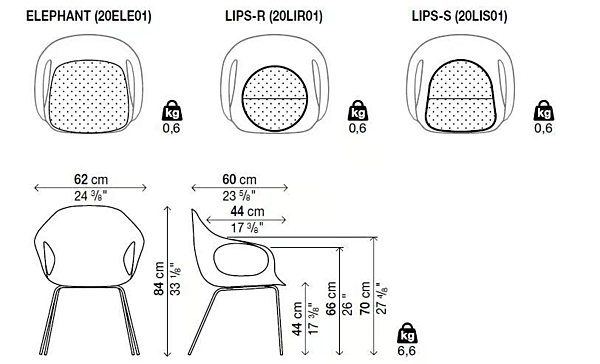 Chaise en polyuréthane avec accoudoirs Elephant Kristalia usine Kristalia de l'Italie. Foto №11