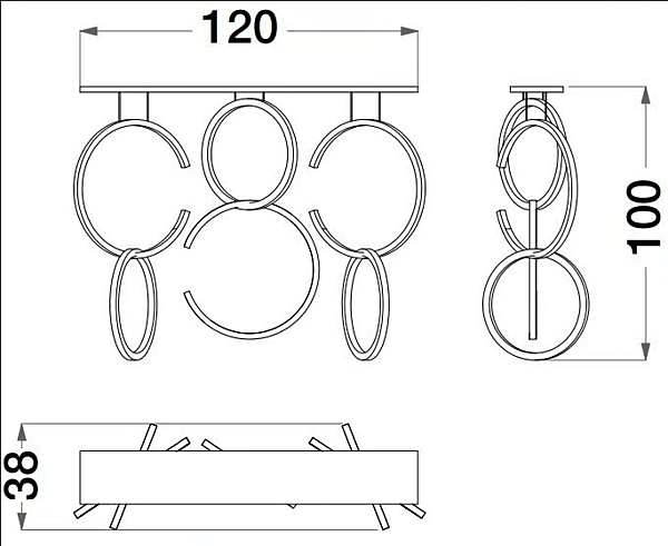 Suspension en métal Sesto Senso CPRN HOMOOD S592, S593 usine CPRN HOMOOD de l'Italie. Foto №3