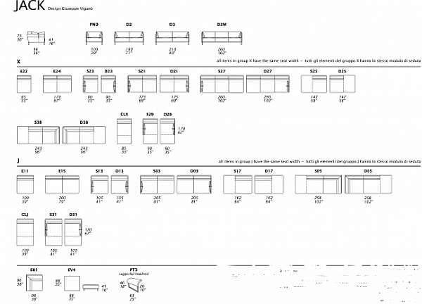 Canapé GAMMA ARREDAMENTI JACK S03 + CLJ usine GAMMA ARREDAMENTI de l'Italie. Foto №2
