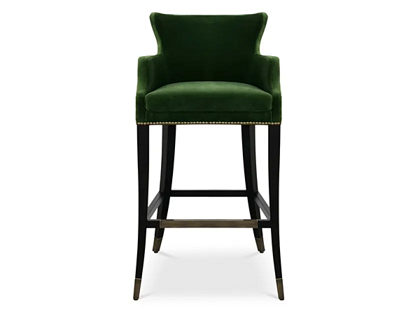 Tabouret en velours haut avec accoudoirs BRABBU collection Dukono usine BRABBU de l'Italie. Foto №2