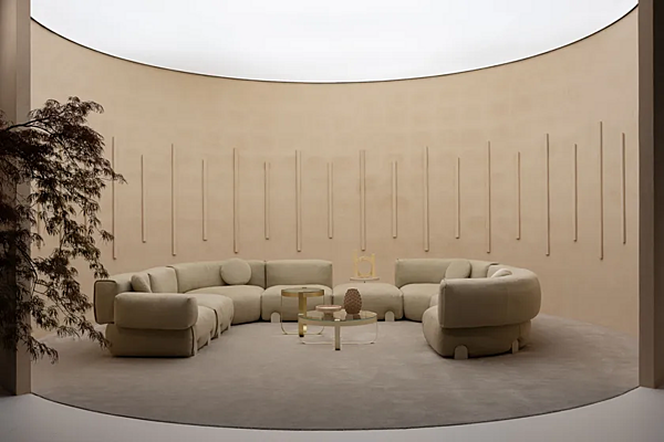 Canapé d'angle en tissu Simposio Saba usine SABA de l'Italie. Foto №14