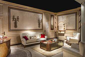 Canapé en tissu avec dossier rembourré CARPANELLI Arts Sofa usine CARPANELLI de l'Italie