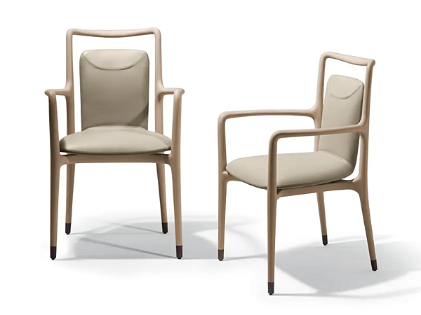 Chaise en cuir avec accoudoirs GIORGETTI IBLA 55110 usine GIORGETTI de l'Italie. Foto №2